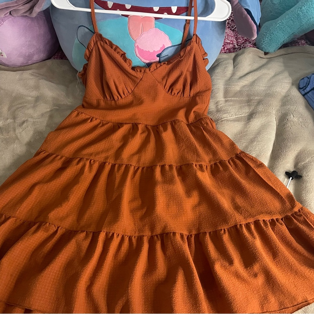 Orange Ruffled Dress - Picture 5 of 5